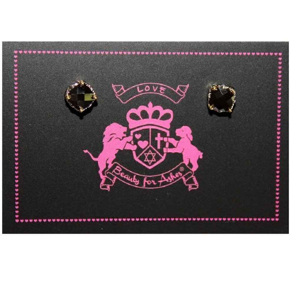 6mm Ebony Black Two Tone Throne Room Mini CZ Checkerboard Cut Stud Earrings